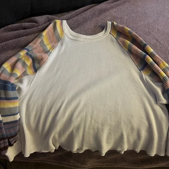 We the Free Rainbow Balloon Sleeve Sweater - Picture 4 of 9